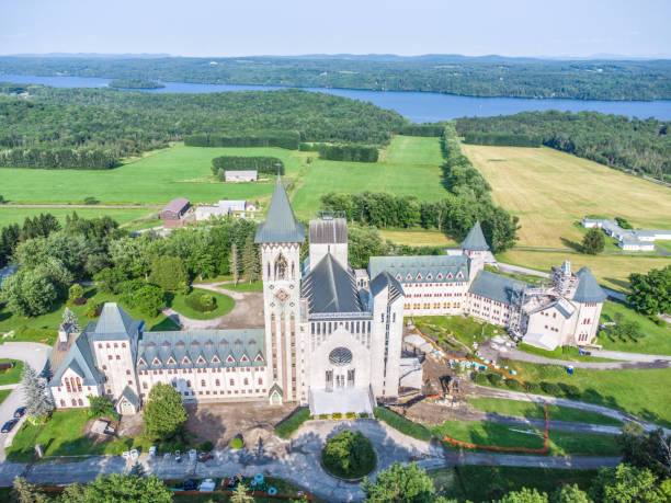 istock Aerial view of St. Benoit du lac Abbey 1583371603