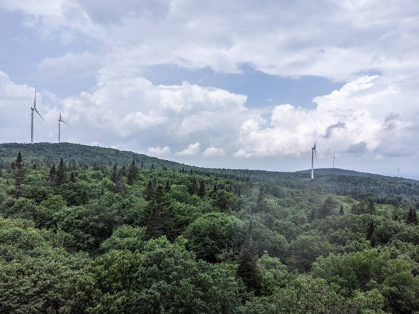 istock Aerial view of wind turbines 1583374275