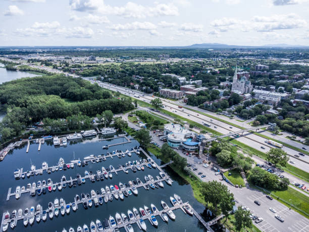 istock Aerial view of marina 1583378486