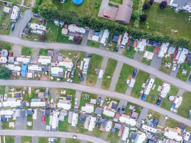 istock Aerial view of motor home campground 1583379574