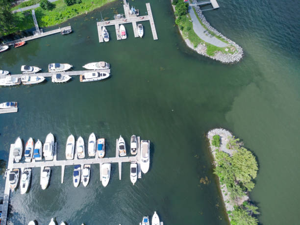 istock Aerial view of marina 1583383351
