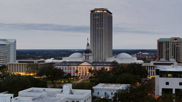istock Florida State Capitol Building at Dusk - Aerial 1583384438