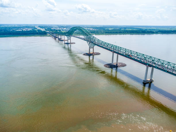 istock Aerial view of Laviolette bridge 1583392833