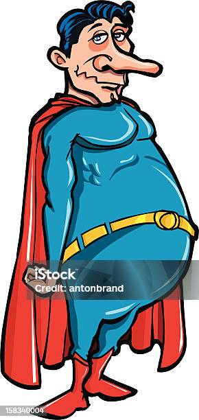 Grasso Superman - Immagini vettoriali stock e altre immagini di Abbigliamento - Abbigliamento, Adulto in età matura, Allerta