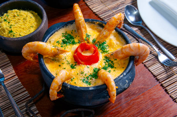 Brazilian shrimp and fish moqueca