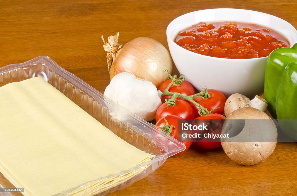 Lasagne ingredienti - Foto stock royalty-free di Aglio - Alliacee