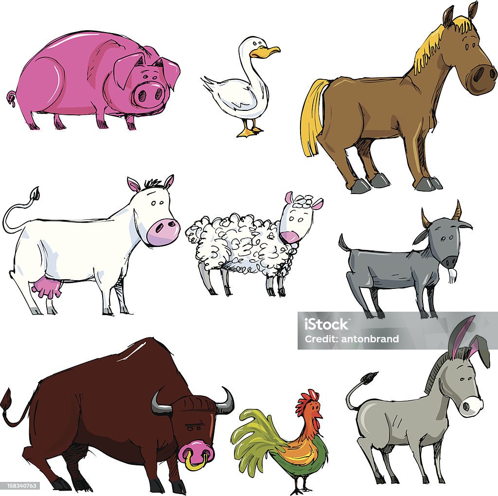 Cartoon farm animals Agriculture stock vector Cartoon farm animals Agriculture stock vector