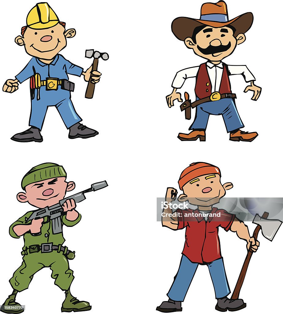 Les hommes - clipart vectoriel de Bandana libre de droits