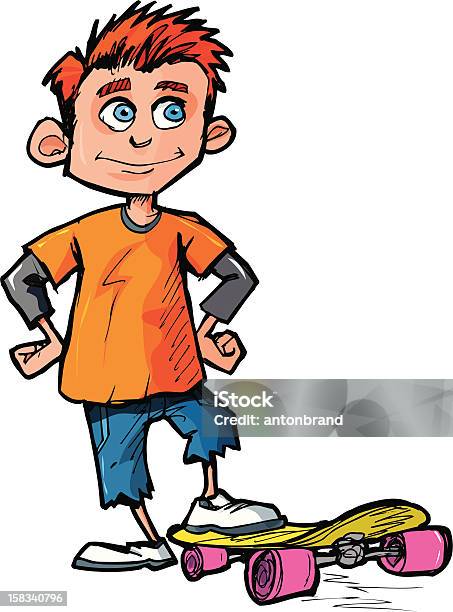 스케이터 남자아이 T 셔츠에 대한 스톡 벡터 아트 및 기타 이미지 - T 셔츠, 거리, 귀여운