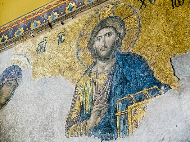istock Ancient mosaic in Hagia Sofia, Istanbul, Turkey 158341521