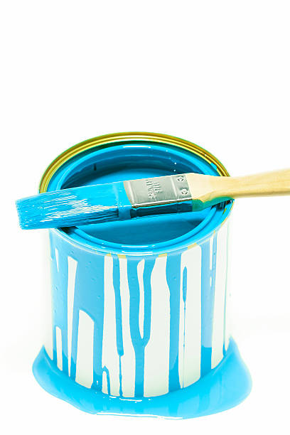 istock Can with a blue oil paint 158343944
