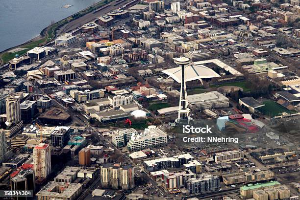 Centrum Seattle Seatle Washington Widok Z Lotu Ptaka - zdjęcia stockowe i więcej obrazów Pacific Science Center