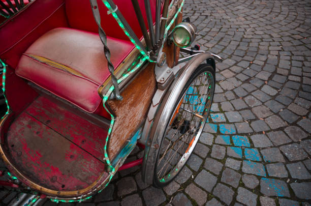 istock Vintage rickshaws for tourists in Europe. 1583445894