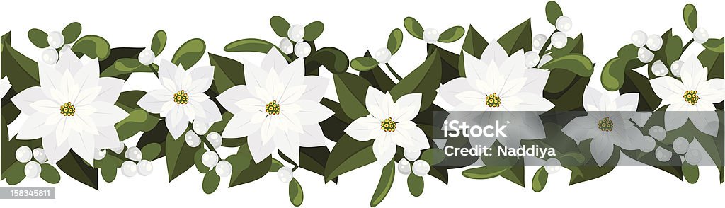 Ilustración de De Navidad Blanca Sin Costuras Horizontal Fondo Con Flor De  Nochebuena Y Muérdagos y más Vectores Libres de Derechos de Blanco - Color  - iStock