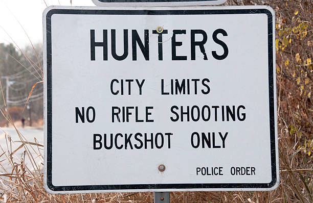 istock City limits hunting sign 158345988