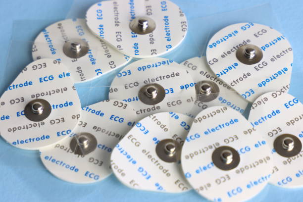 istock Ecgekg (eletrocardiogram) electrode in a light blue background 1583460984