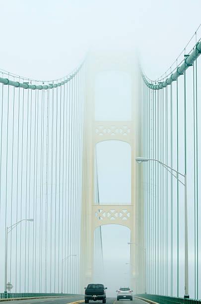 istock Mackinac Bridge in fog 158346212