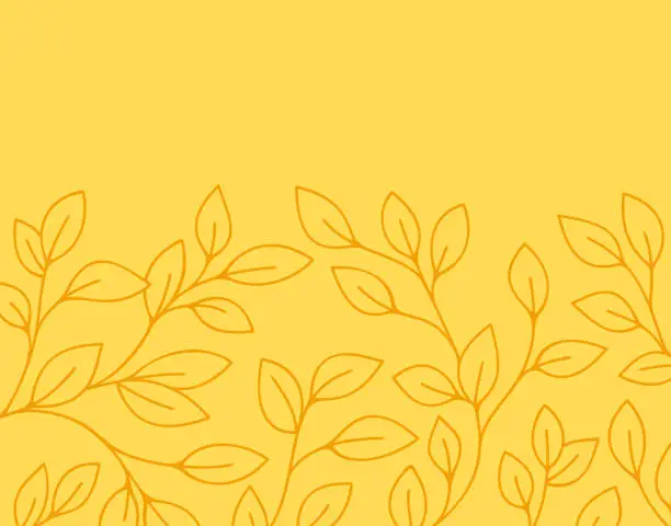 Vector illustration of Yellow Leaves Growth Background Pattern