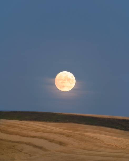istock Vertical shot of a Moonrise over the Palouse fields. 1583464164