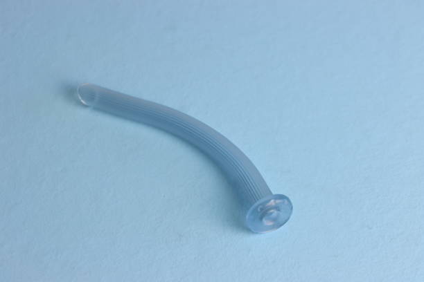 nasopharyngeal airway Isolated in a light blue background