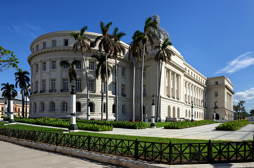 Havana, Cuba, November 21, 2017: View of the National Capitol Building (Capitolio Nacional de La Habana) in Havana on a sunny day.