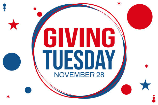 Giving Tuesday a minimalist background with typography and date Giving Tuesday a minimalist background with typography and date giving tuesday stock illustrations