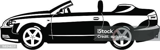 Illustration Of Car Stock Illustration - Download Image Now - Black And White, Car, Convertible