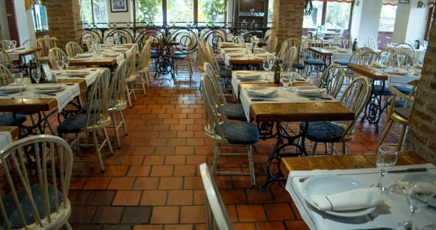 istock Interiors of an Empty Restaurant in Buenos Aires 1583501707