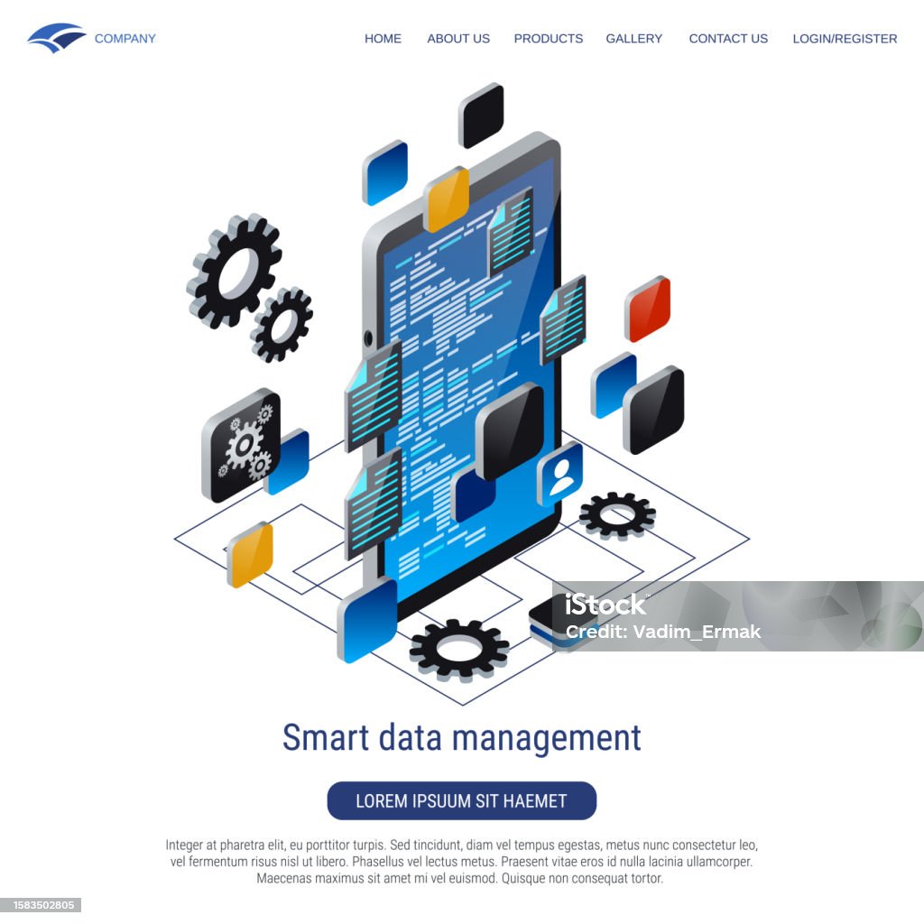 Smart Data Collection Smart Data Management Vector Concept Stock Illustration - Download ...