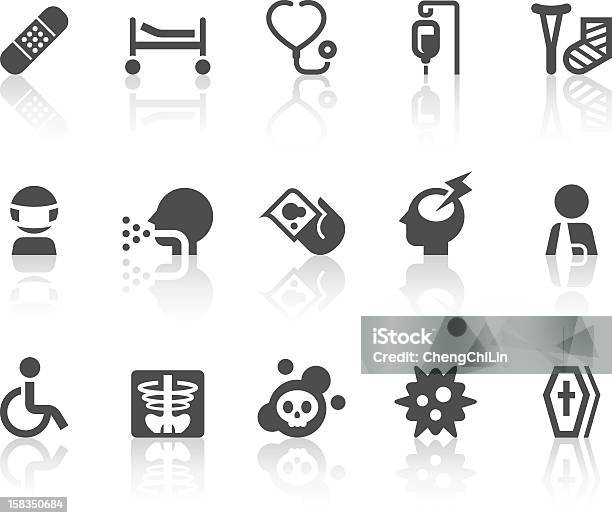 Krankheit Icons Einfache Schwarzserie Stock Vektor Art und mehr Bilder von Icon - Icon, Röntgenbild, Tot