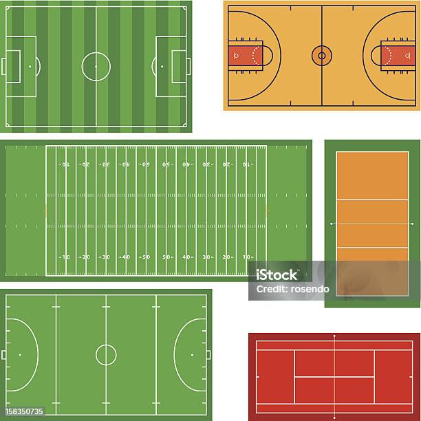 Vetores de Esporte Campos De e mais imagens de Campo de Hóquei - Campo de Hóquei, Campo de Futebol, Campo de Futebol Americano