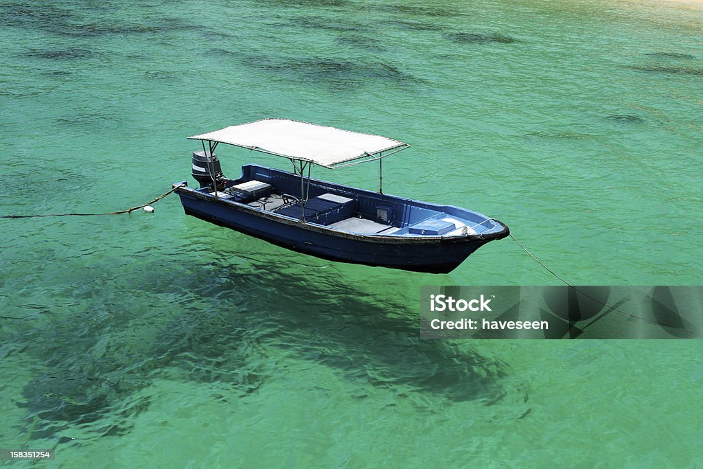 Hermosa playa con motor boat - Foto de stock de Isla Tioman libre de derechos