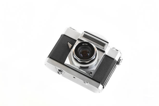 istock Very rare old 35 mm SLR camera on white background. 1583514683