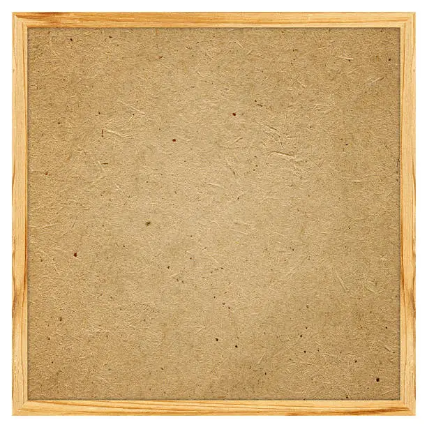 High resolution Blank Cork board textured with wooden frame isolated on white background.Clipping path!
