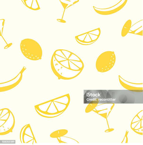 Ilustración de Limón Y Bebida Patrón Sin Costuras De Banana y más Vectores Libres de Derechos de Alimento - Alimento, Amarillo - Color, Bebida