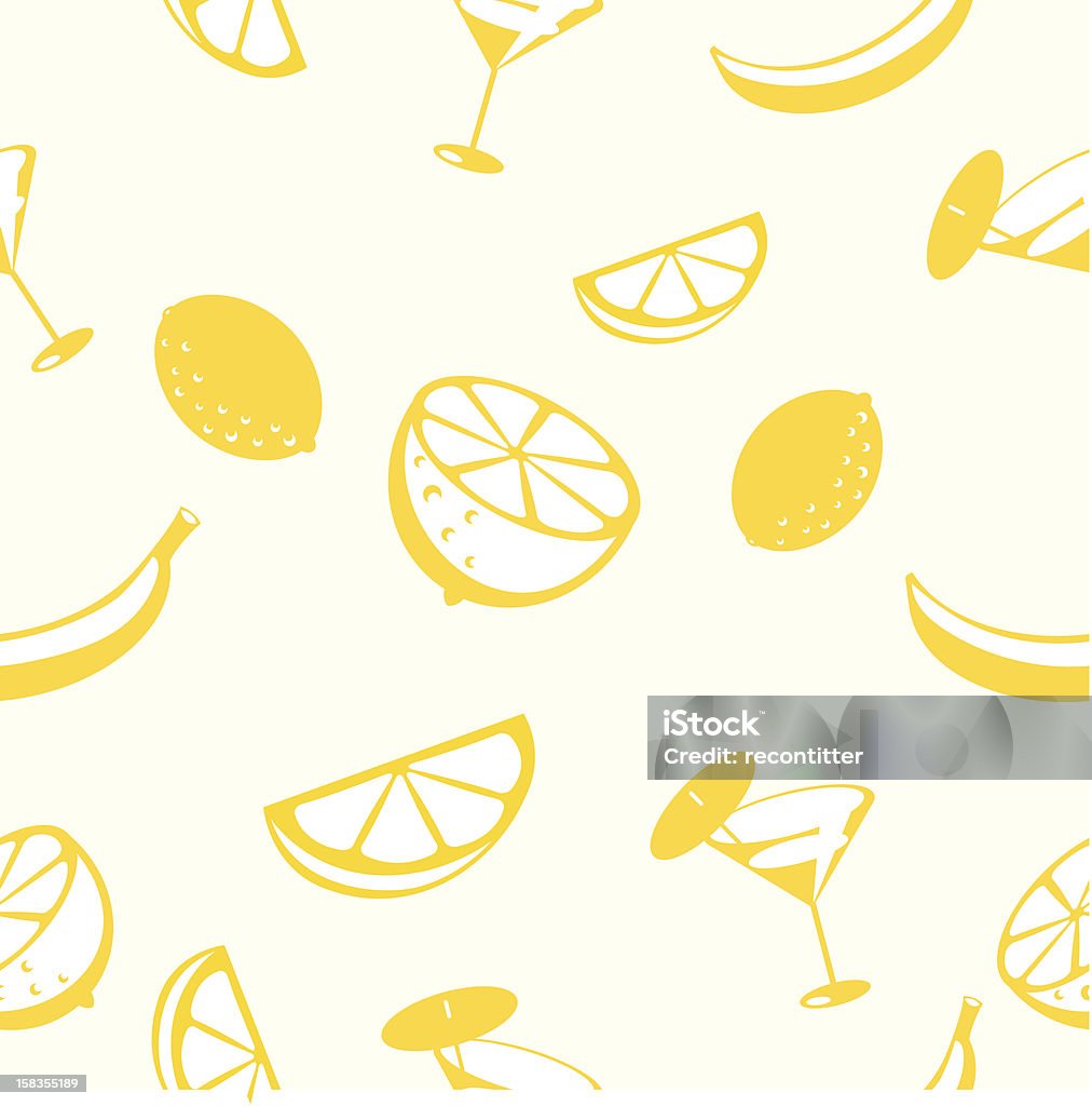 Boisson citron et à la banane motif sans couture. - clipart vectoriel de Agrume libre de droits