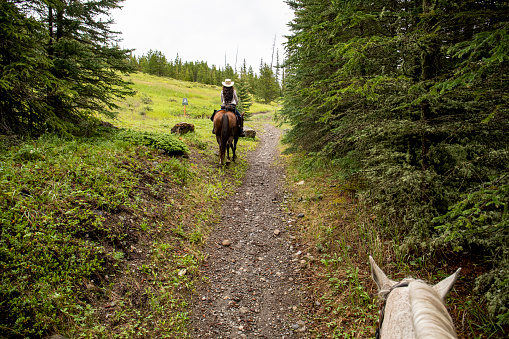 They are riding in the majestic Canadian Rockies