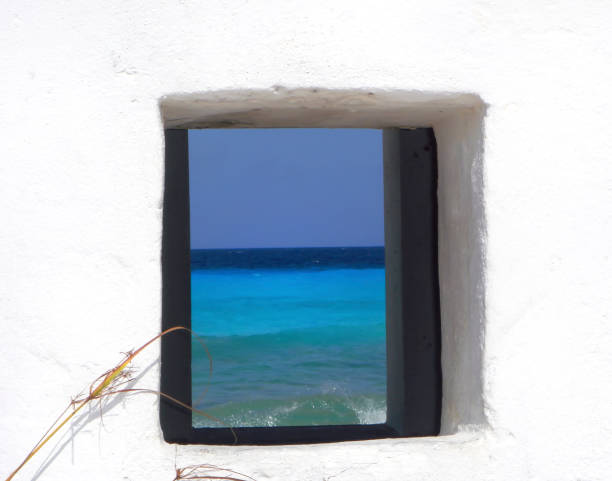 Bonaire's Historical White Huts stock photo