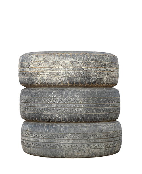old dirty tires stock photo