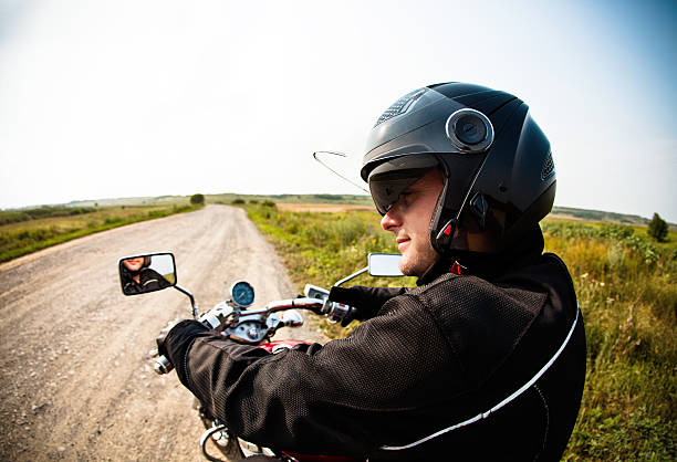 istock Biker on the country road 158362430