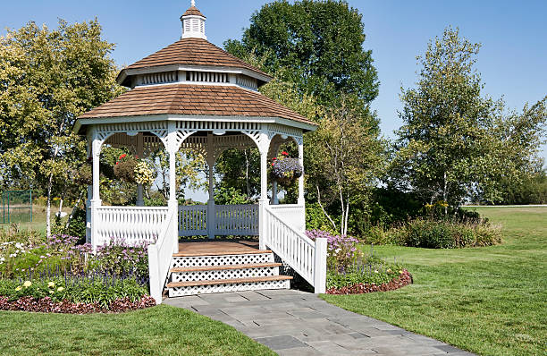 istock Gazebo on Mackanac Island for Weddings Ceremony. 158365367