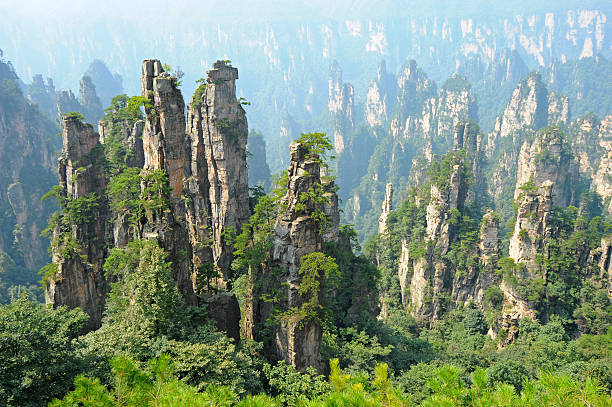 Zhangjiajie natural scenery in China Natural scenery of Wulingyuan national park in Zhangjiajie, Hunan province, China zhangjiajie stock pictures, royalty-free photos & images