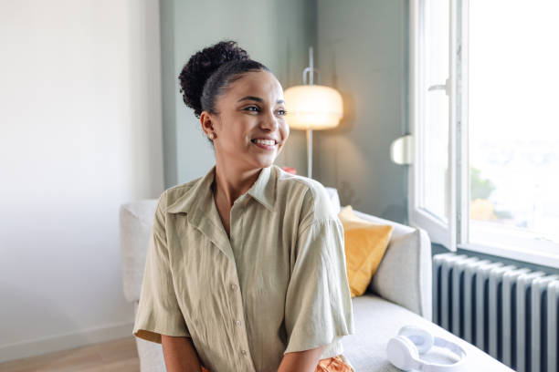 istock Portrait of an African American woman at home 1583663910