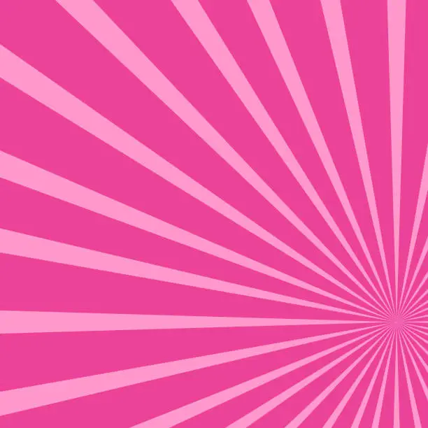 Vector illustration of radial sunray background pattern, pink background, ray star burst backdrop, vector Illustration