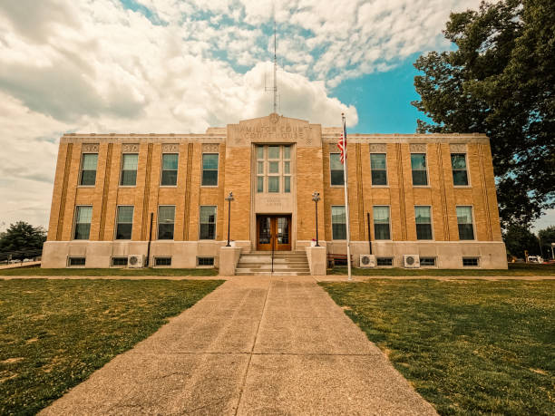 The Hamilton County Courthouse in McLeansboro, Illinois, USA