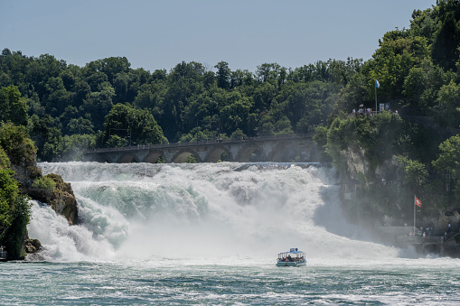 Massive water falls at the border of Zurich and Germany
