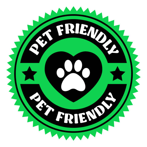 istock Pet friendly badge stamp. This space allows mascots. Dogs and cats are welcome. 1583789383