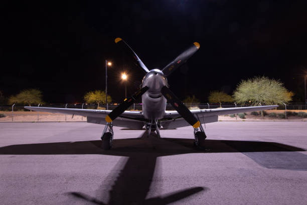 istock Vintage P51 Mustang Parked at Night 1583812305
