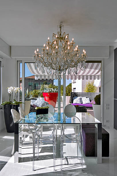 istock luxury living room with glass table 158381586