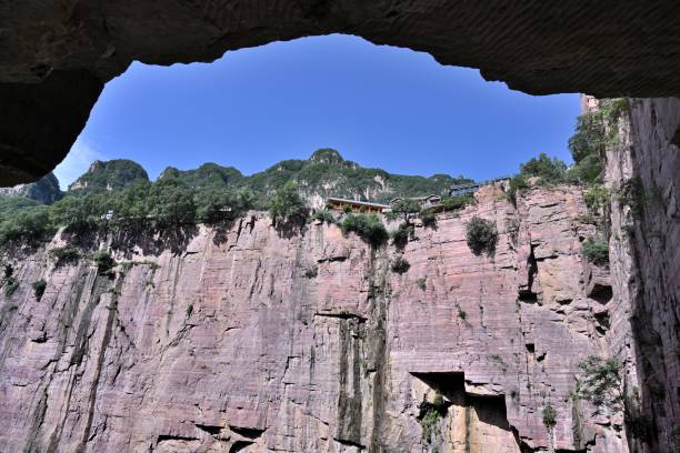 istock Taihang Mountain hanging wall road(Precipice tunnel) 1583859941